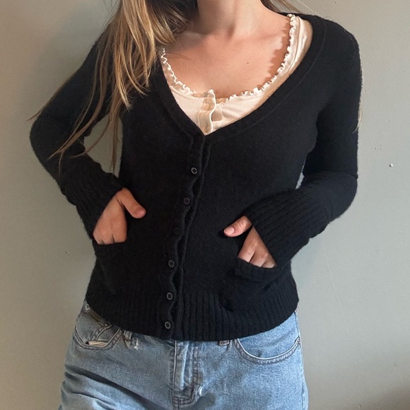 dELIA*s Black 90s y2k Women's Button Up Cardigan - Picture 4 of 6